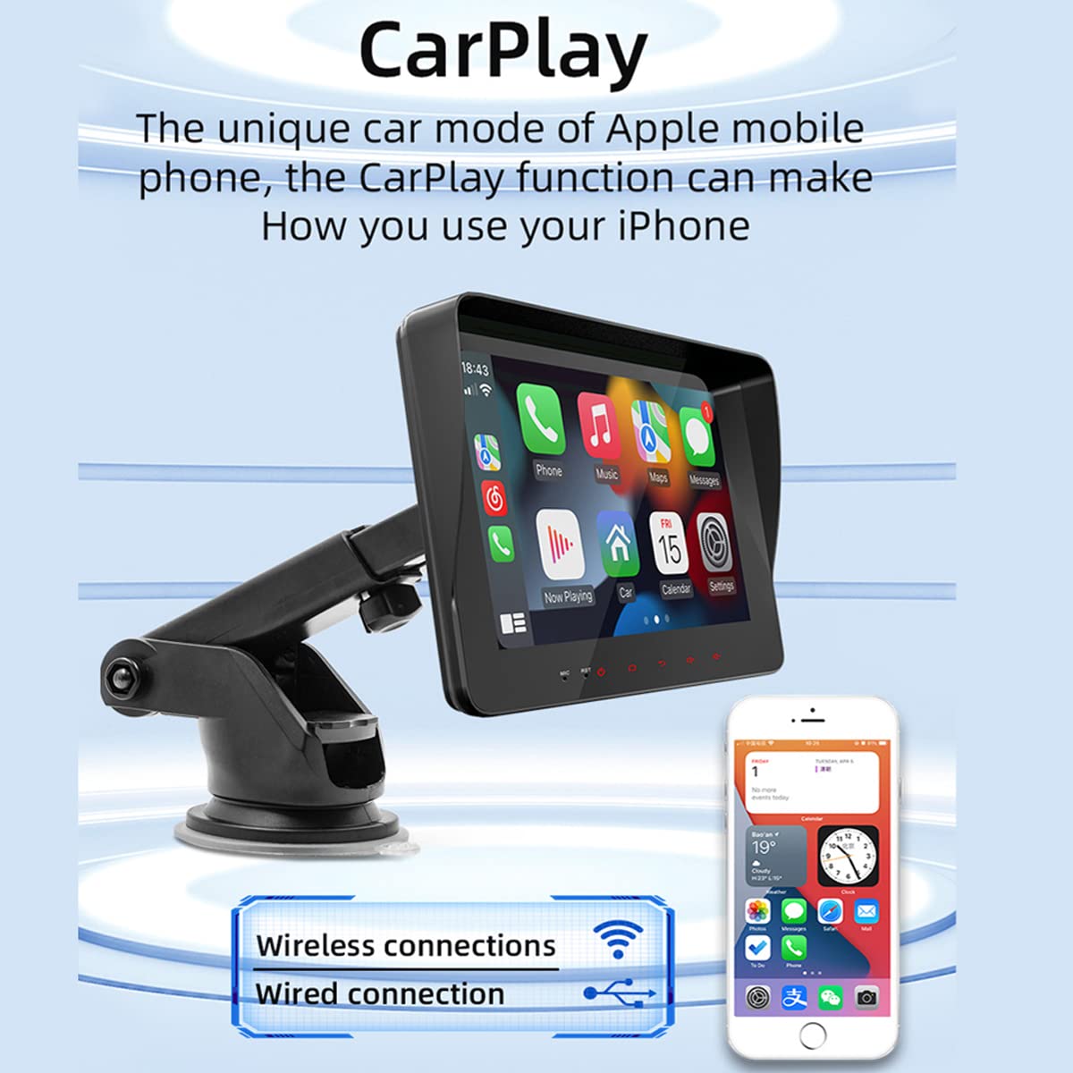 Amazon | ワイヤレス Apple Carplay & Android Auto カーステレオ、7